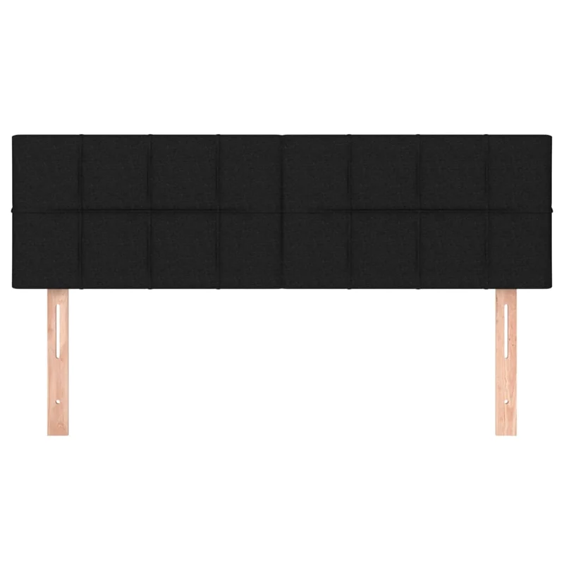 Tête de lit accessoire couchage chambre à coucher meuble 2 parties 72 x 5 x 78/88 cm tissu noir TDL0206257