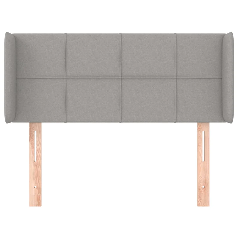 Tête de lit accessoire couchage chambre à coucher meuble avec rebord latéral 93 x 16 x 78/88 cm tissu gris clair TDL0205097