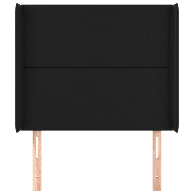 Tête de lit accessoire couchage chambre à coucher meuble avec rebord latéral 103 x 16 x 118/128 cm synthétique noir TDL0204632