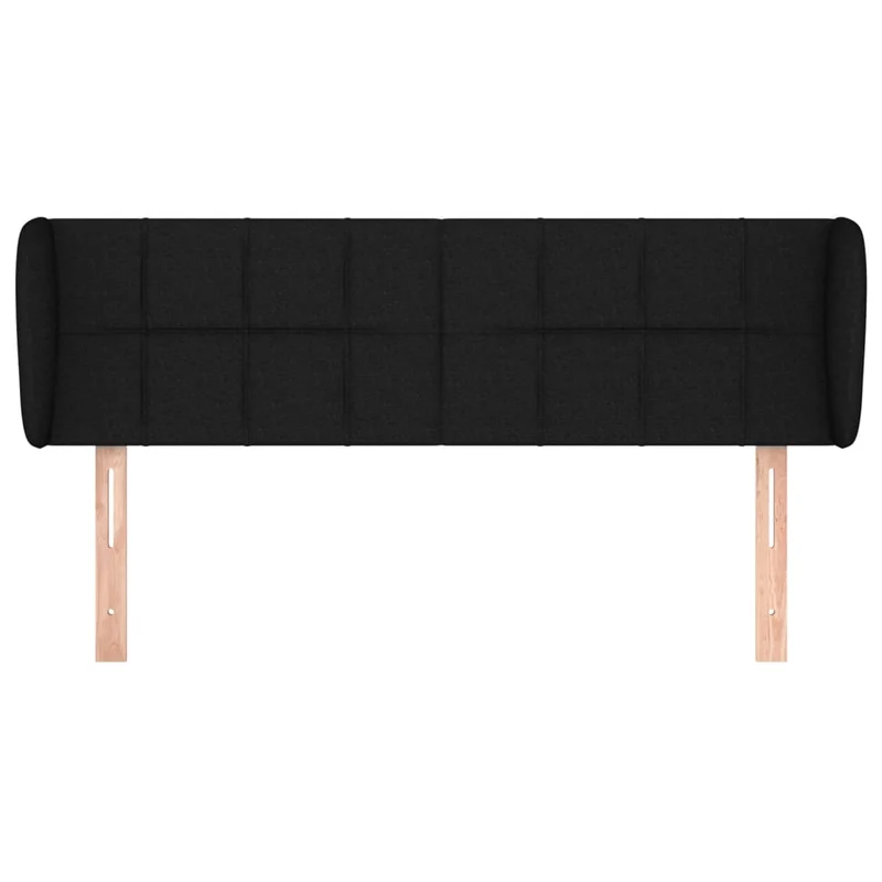 Tête de lit accessoire couchage chambre à coucher meuble avec rebord latéral 147 x 23 x 78/88 cm tissu noir TDL0204550