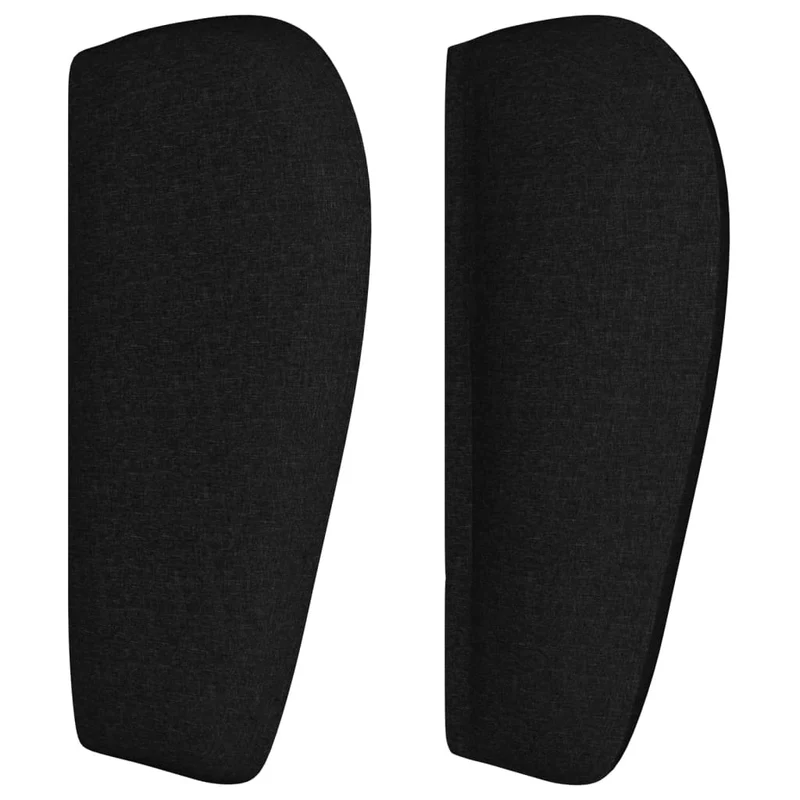 Tête de lit accessoire couchage chambre à coucher meuble avec rebord latéral 147 x 23 x 78/88 cm tissu noir TDL0204550