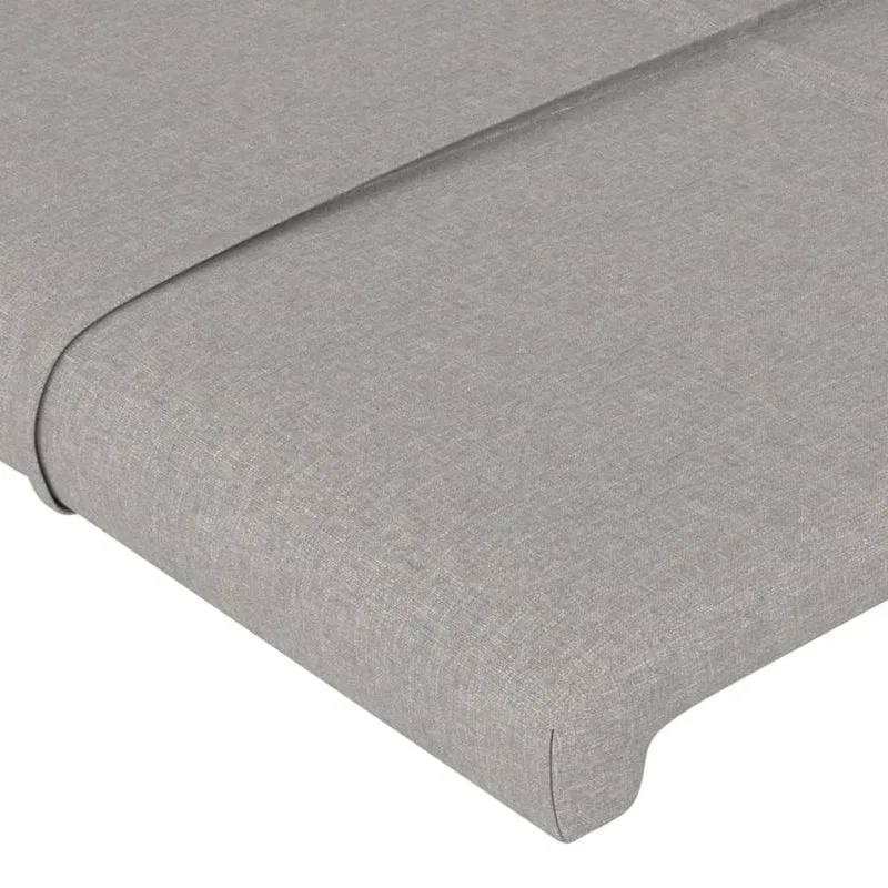 Tête de lit accessoire couchage chambre à coucher meuble à LED 90 x 5 x 78/88 cm tissu gris clair TDL0201238