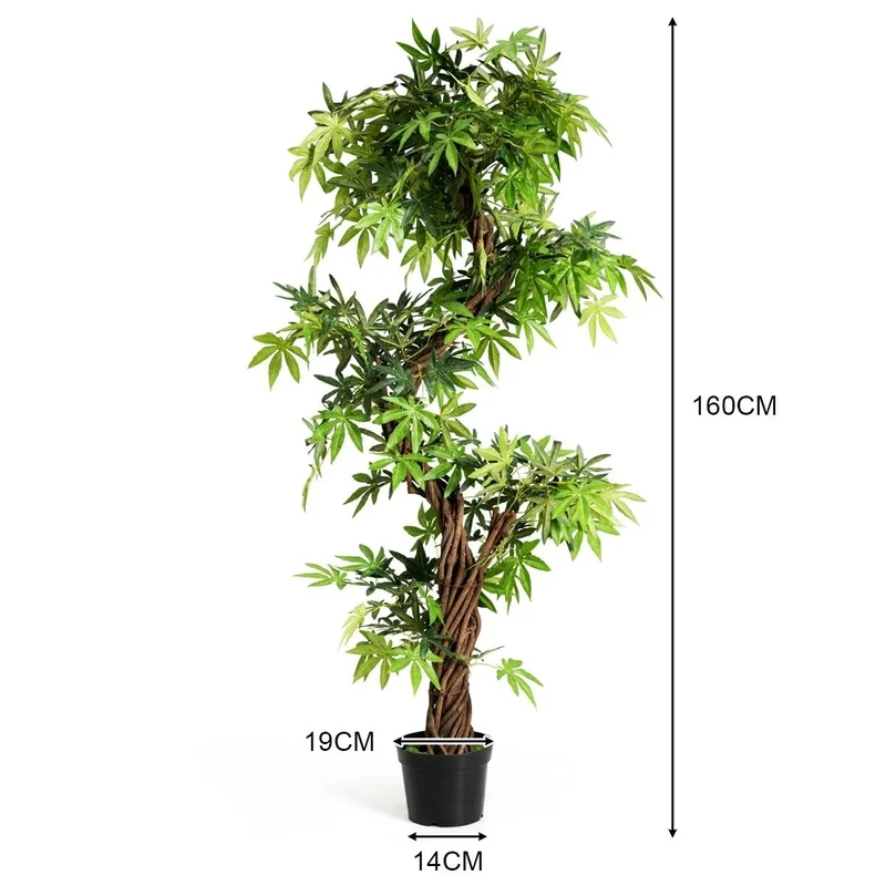 Arbre plante artificielle avec pot plastique pour intérieur ou extérieur 19 x 19 x 160cm 20_0000107