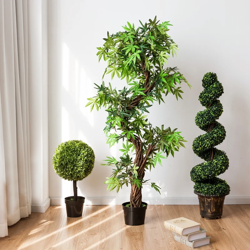Arbre plante artificielle avec pot plastique pour intérieur ou extérieur 19 x 19 x 160cm 20_0000107