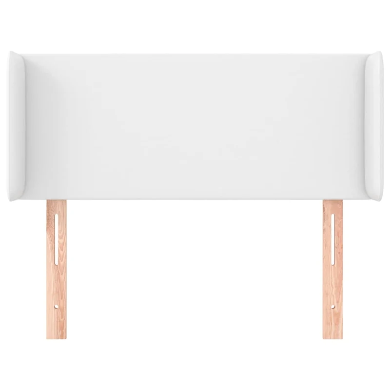Tête de lit accessoire couchage chambre à coucher meuble avec rebord latéral 93 x 16 x 78/88 cm synthétique blanc TDL0205766