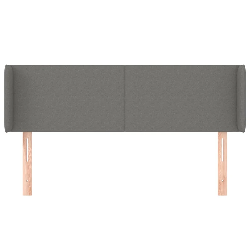 Tête de lit accessoire couchage chambre à coucher meuble avec rebord latéral 147 x 16 x 78/88 cm tissu gris foncé TDL0205016