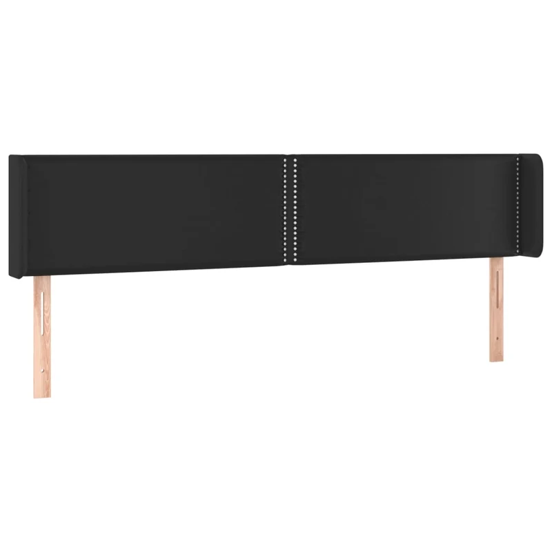 Tête de lit accessoire couchage chambre à coucher meuble avec rebord latéral 183 x 16 x 78/88 cm synthétique noir TDL0204514