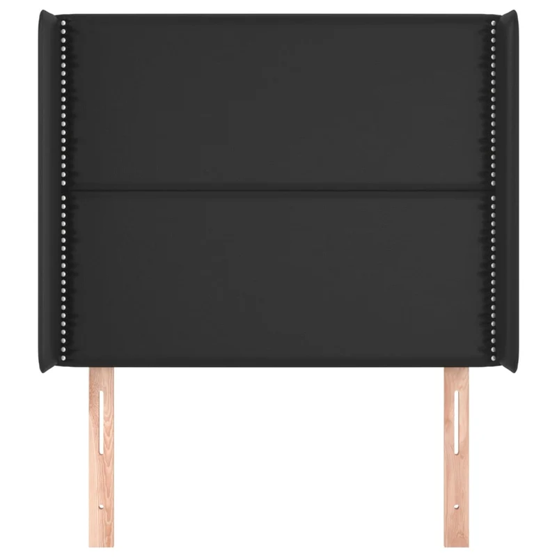 Tête de lit accessoire couchage chambre à coucher meuble avec rebord latéral 93 x 16 x 118/128 cm synthétique noir TDL0204414