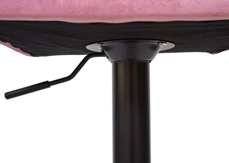 Lot de 2 tabourets de bar réglable en hauteur tissu velours rose velvet peids en métal noir 04_0000152