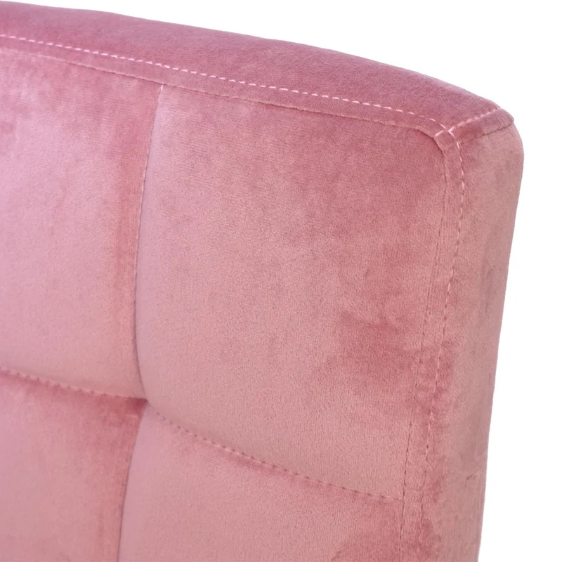 Lot de 2 tabourets de bar réglable en hauteur tissu velours rose velvet peids en métal noir 04_0000152