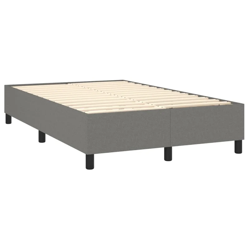 Cadre de lit LED avec sommier tête de lit matelas 120x200 cm tissu gris foncé TDL0208412