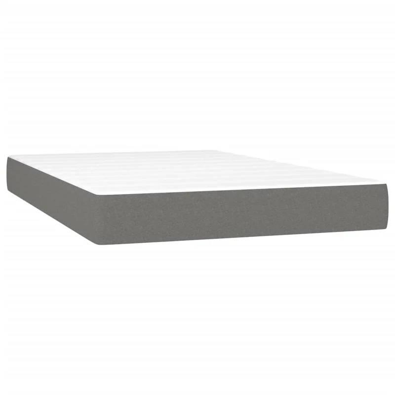 Cadre de lit LED avec sommier tête de lit matelas 120x200 cm tissu gris foncé TDL0208412
