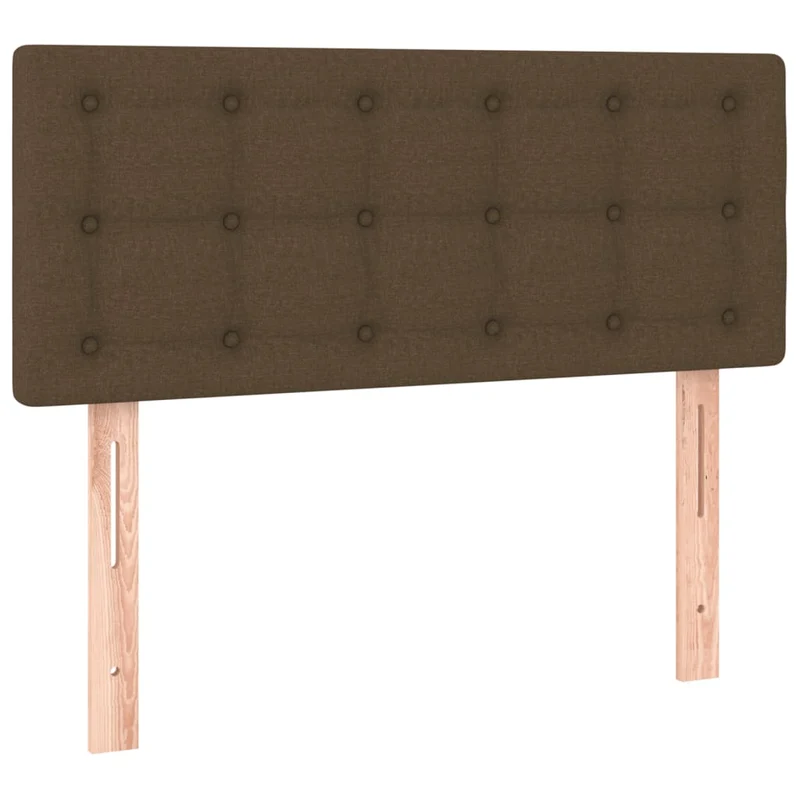 Cadre de lit LED avec sommier tête de lit matelas 90x200 cm tissu marron foncé TDL0208158