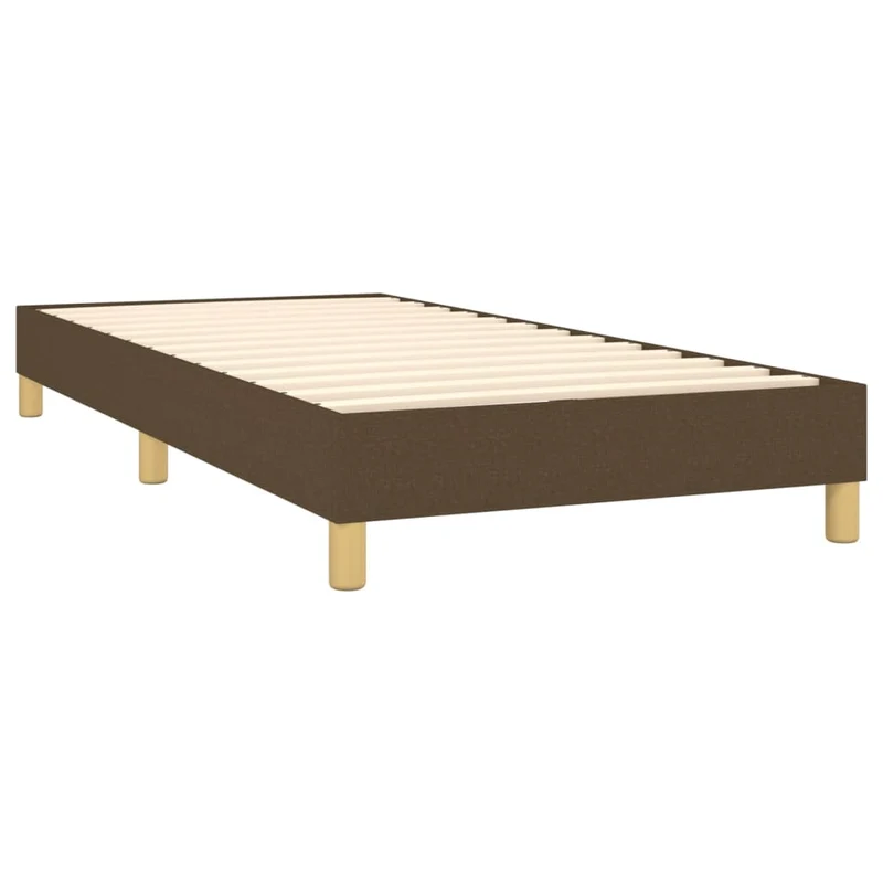 Cadre de lit LED avec sommier tête de lit matelas 90x200 cm tissu marron foncé TDL0208152