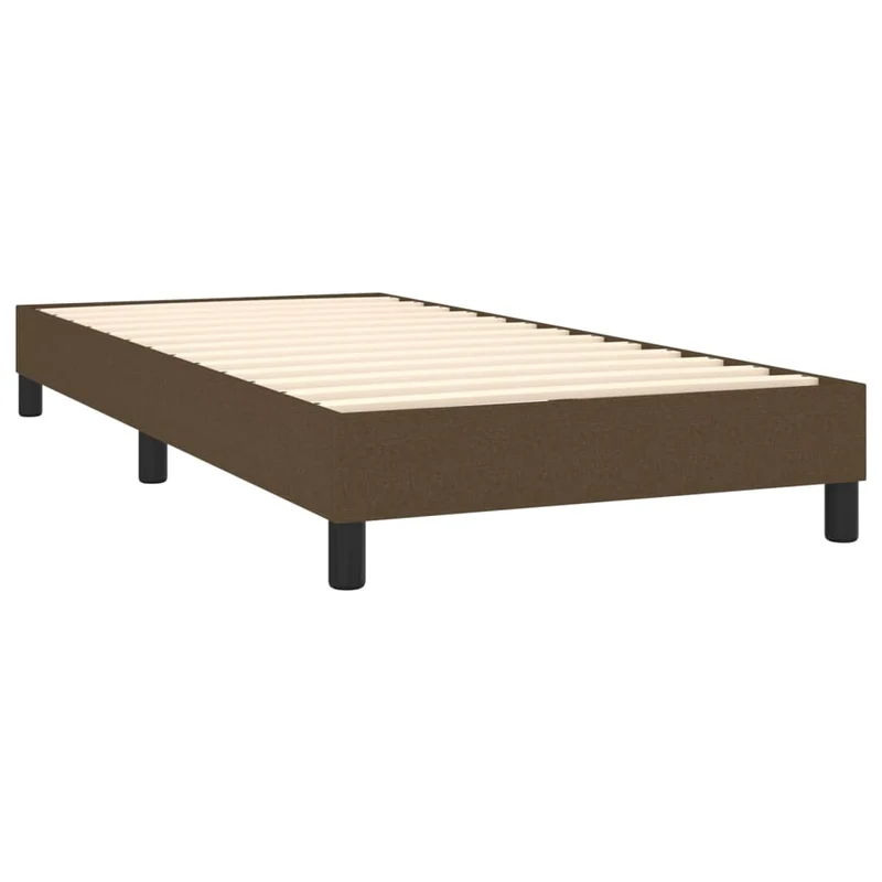 Cadre de lit LED avec sommier tête de lit matelas 90x200 cm tissu marron foncé TDL0208148