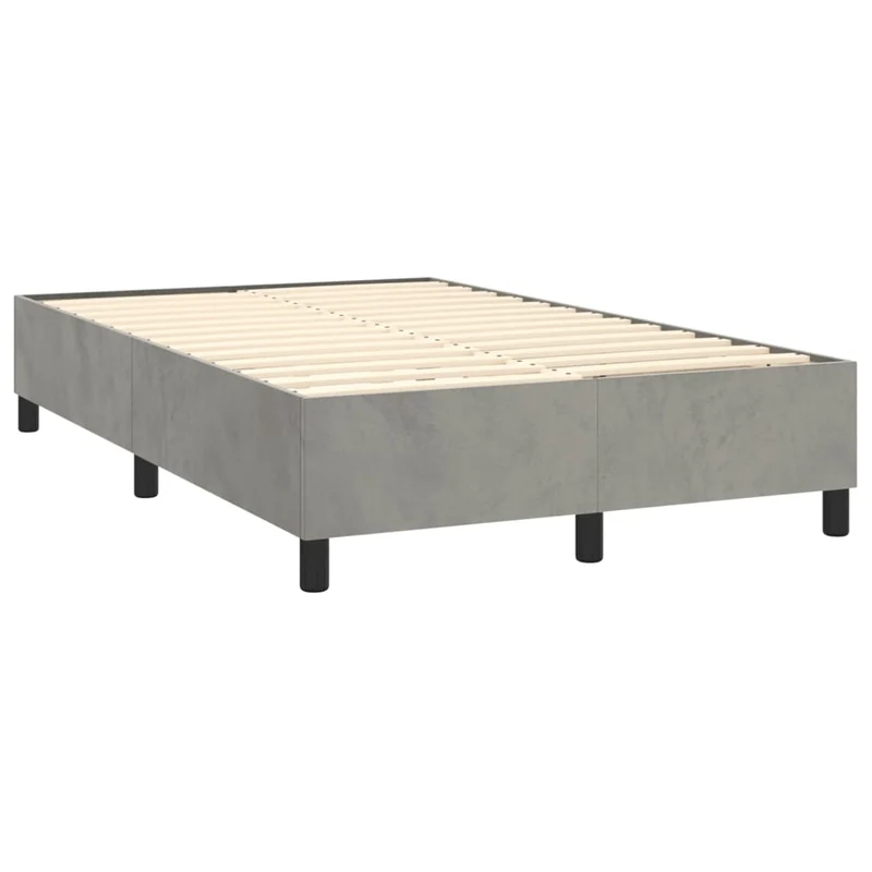 Cadre de lit LED avec sommier tête de lit matelas surmatelas 120x200 cm tissu velours gris clair TDL0207872