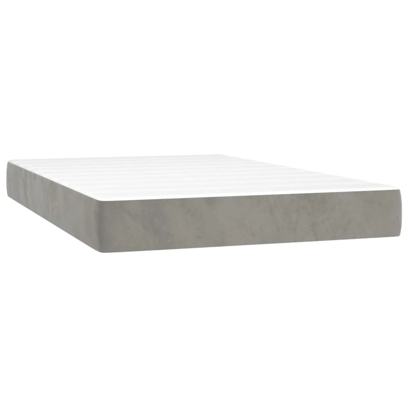 Cadre de lit LED avec sommier tête de lit matelas surmatelas 120x200 cm tissu velours gris clair TDL0207872