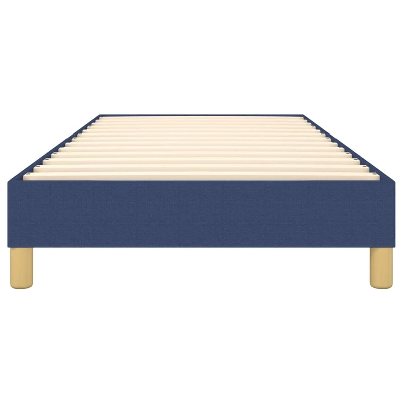 Sommier à lattes sur pieds cadre de lit 100x200 cm tissu bleu TDL0207349