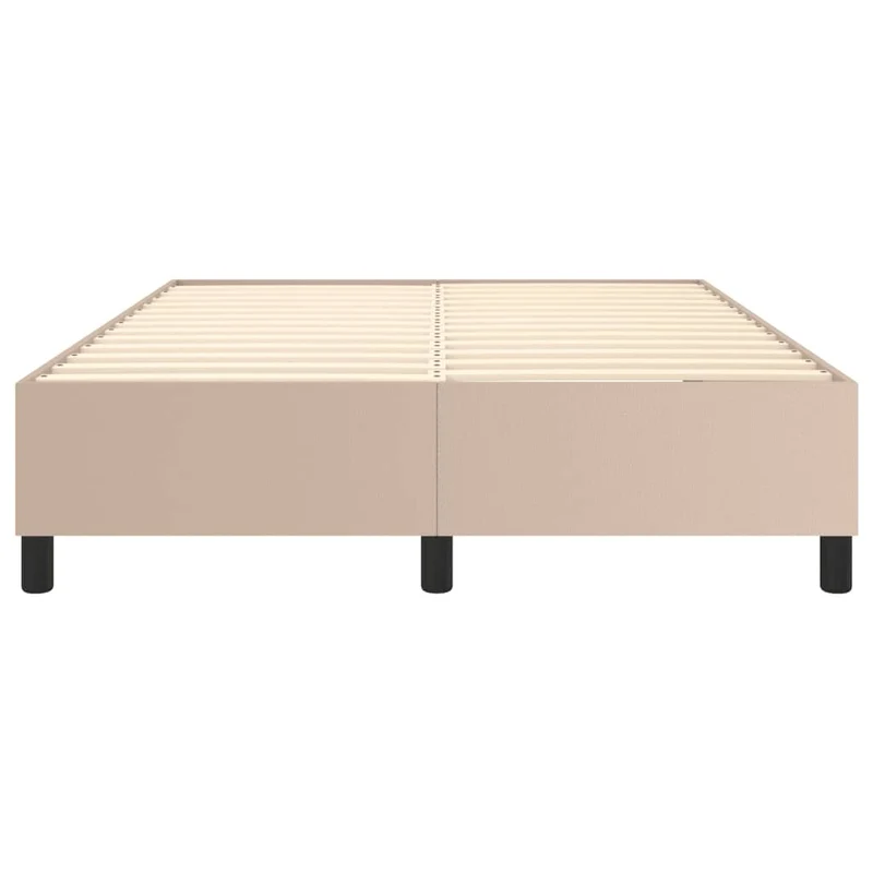 Sommier à lattes sur pieds cadre de lit 140x200 cm synthétique marron clair TDL0207293