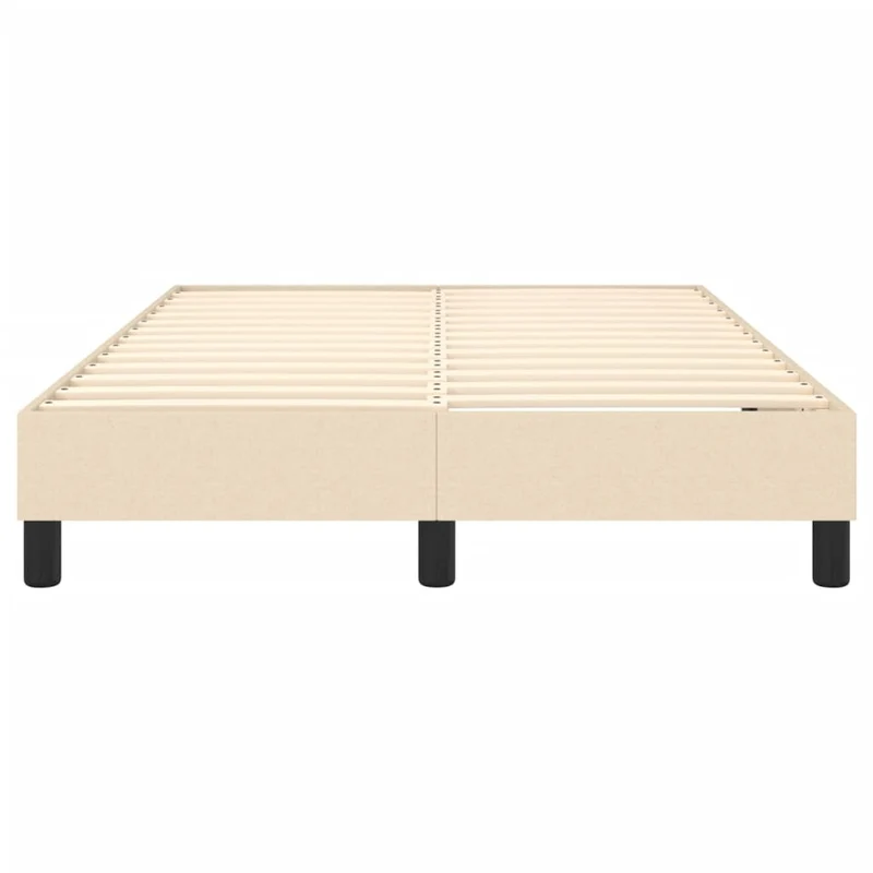 Sommier à lattes sur pieds cadre de lit 120x200 cm tissu crème TDL0207272