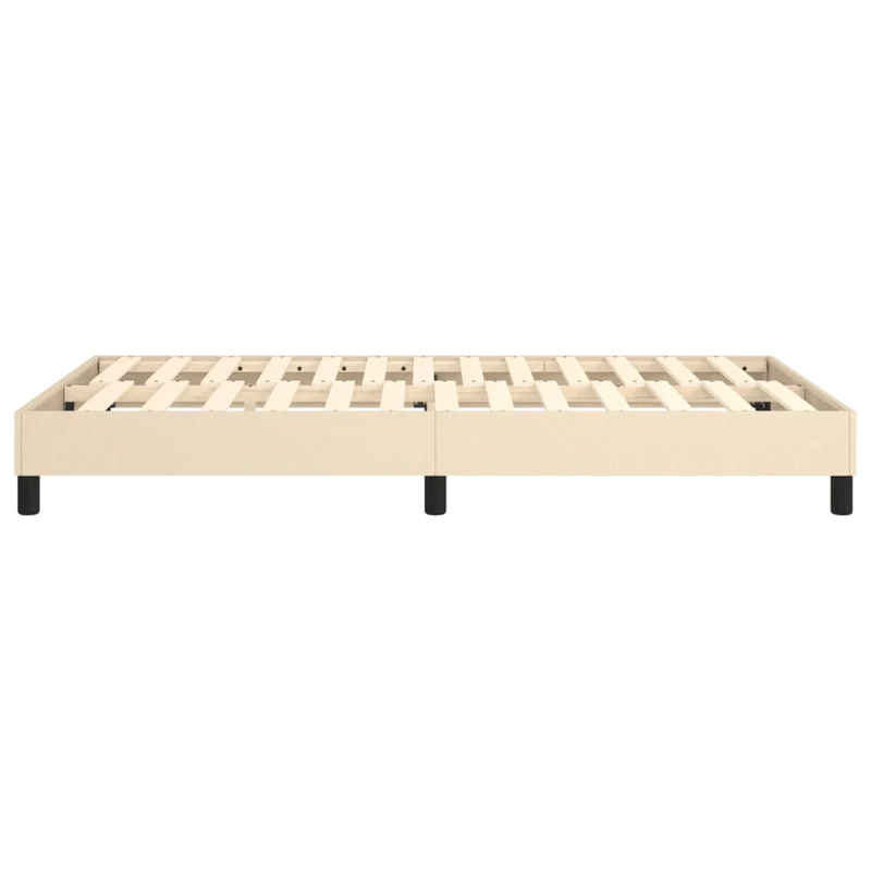 Sommier à lattes sur pieds cadre de lit 120x200 cm tissu crème TDL0207272