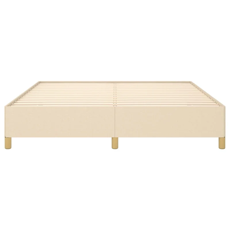 Sommier à lattes sur pieds cadre de lit 180x200 cm tissu crème TDL0207256