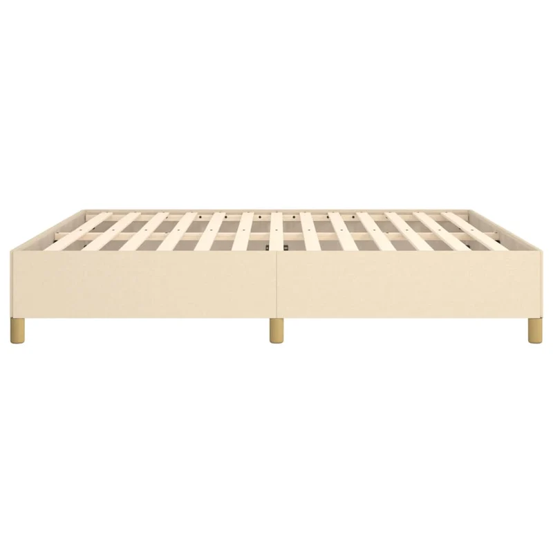 Sommier à lattes sur pieds cadre de lit 180x200 cm tissu crème TDL0207256