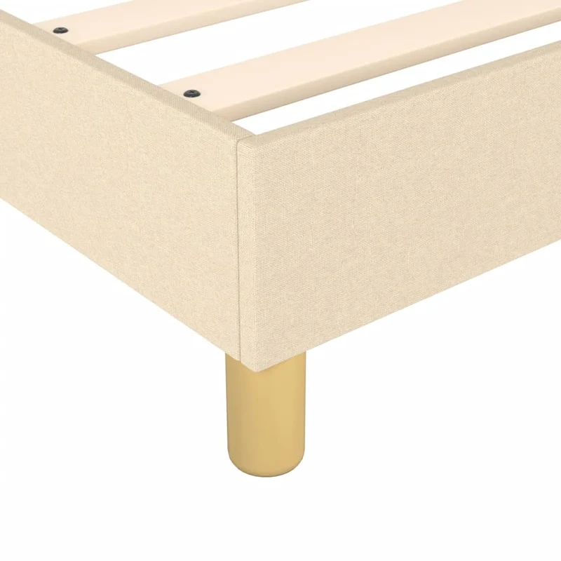 Sommier à lattes sur pieds cadre de lit 80x200 cm tissu crème TDL0207246