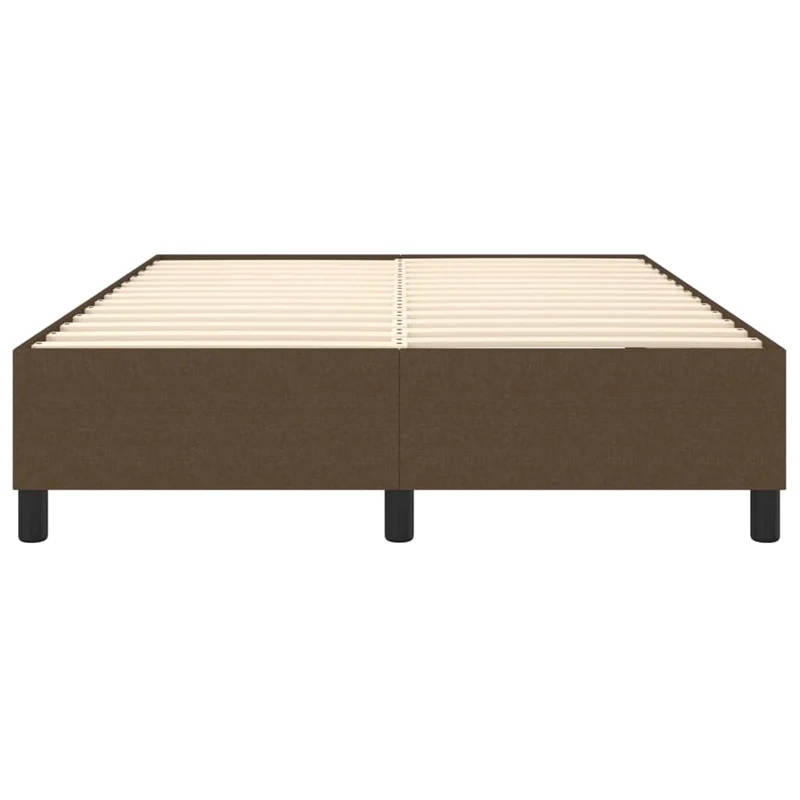 Sommier à lattes sur pieds cadre de lit 140x190 cm tissu marron foncé TDL0207067