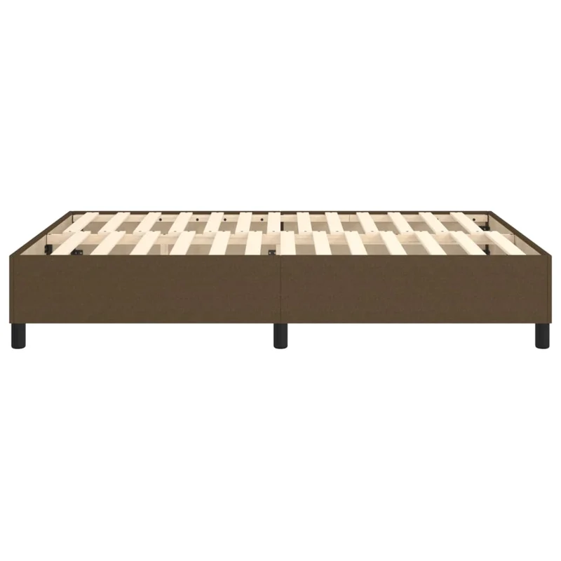 Sommier à lattes sur pieds cadre de lit 140x190 cm tissu marron foncé TDL0207067