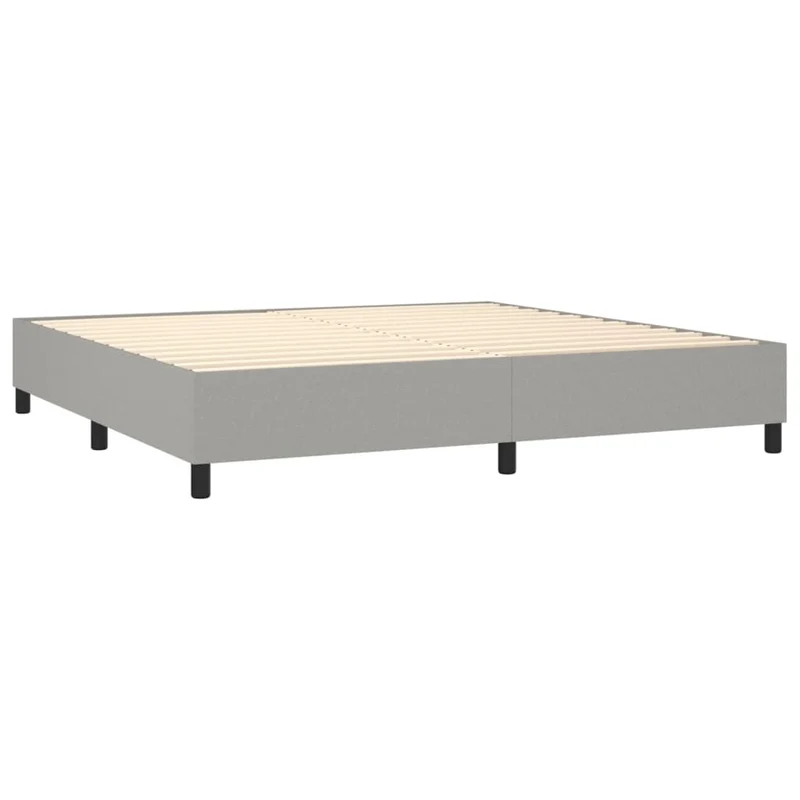 Cadre de lit LED avec sommier tête de lit matelas surmatelas 200x200 cm tissu gris clair TDL0207775