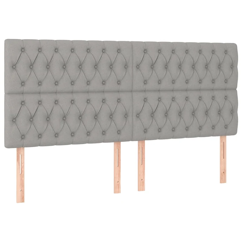 Cadre de lit LED avec sommier tête de lit matelas surmatelas 200x200 cm tissu gris clair TDL0207775