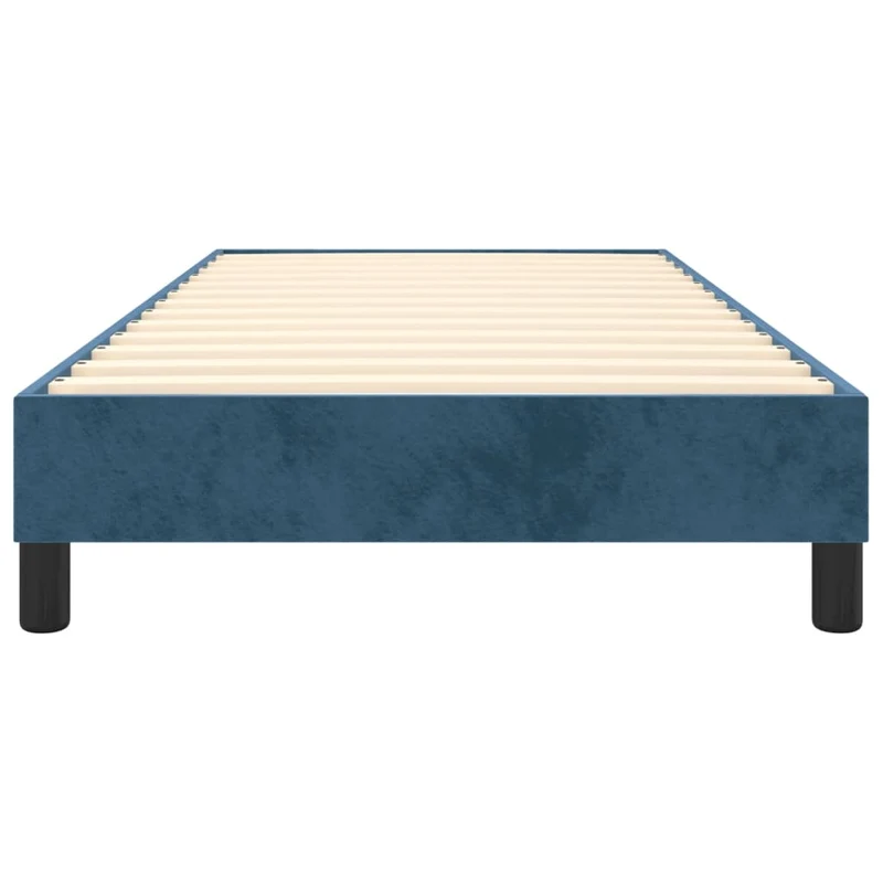 Sommier à lattes sur pieds cadre de lit 90x190 cm tissu velours bleu foncé TDL0207302