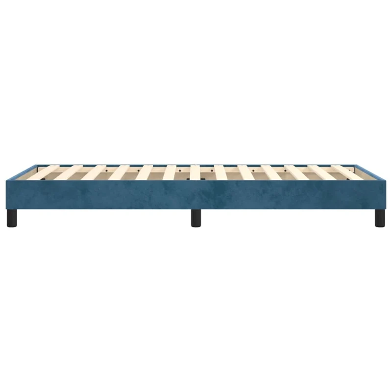 Sommier à lattes sur pieds cadre de lit 90x190 cm tissu velours bleu foncé TDL0207302