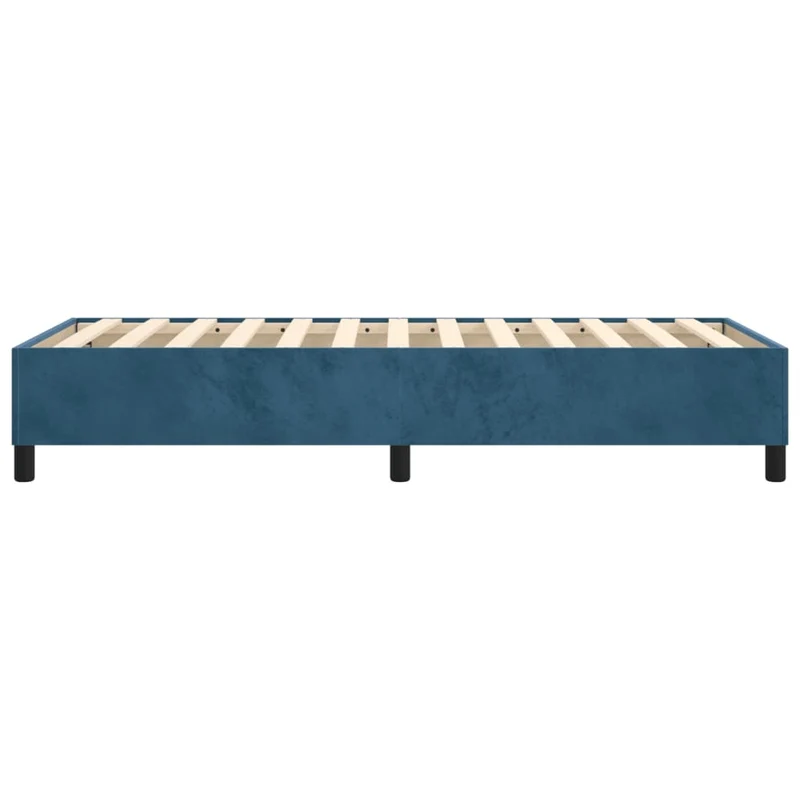 Sommier à lattes sur pieds cadre de lit 90x190 cm tissu velours bleu foncé TDL0207301