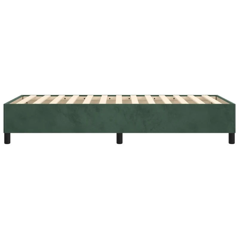 Sommier à lattes sur pieds cadre de lit 80x200 cm tissu velours vert foncé TDL0206876