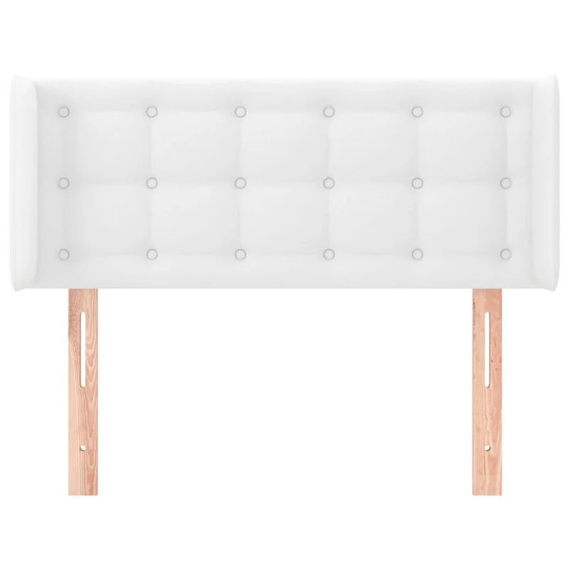 Tête de lit accessoire couchage chambre à coucher meuble avec rebord latéral capitonné 103 x 16 x 78/88 cm synthétique blanc TDL0205801
