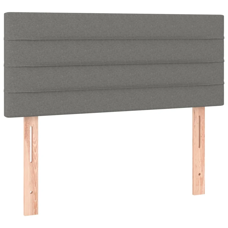 Cadre de lit LED avec sommier tête de lit matelas 100x200 cm tissu gris foncé TDL0208457