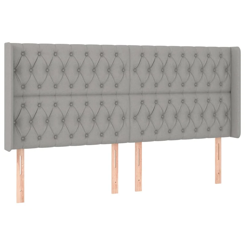 Cadre de lit LED avec sommier tête de lit matelas surmatelas 200x200 cm tissu gris clair TDL0207795