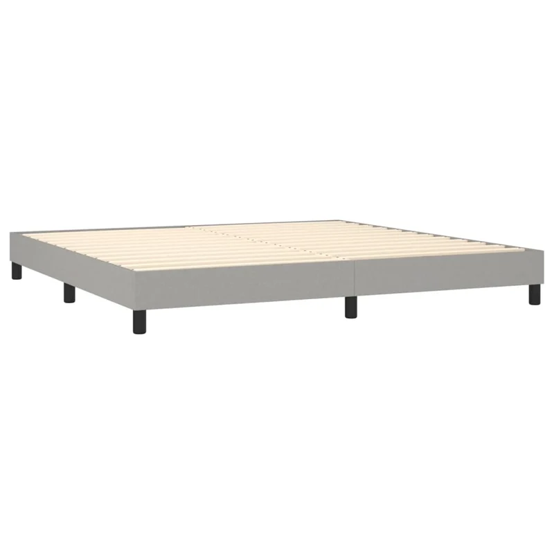 Cadre de lit LED avec sommier tête de lit matelas surmatelas 200x200 cm tissu gris clair TDL0207794