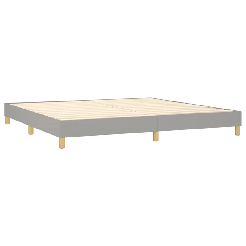 Cadre de lit LED avec sommier tête de lit matelas surmatelas 200x200 cm tissu gris clair TDL0207777