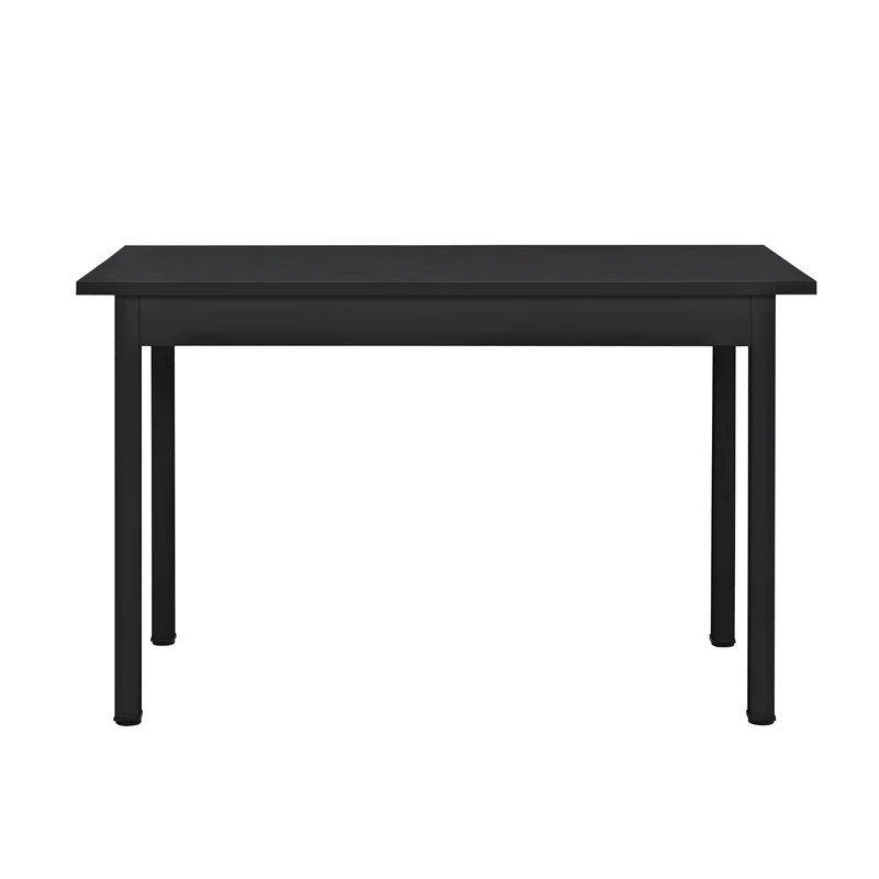 Ensemble de Table à Manger et Chaises Set de Table à Manger et Chaises MDF Placage Acier Revêtu par Poudre Fritté Plastique Noir 03_0001659