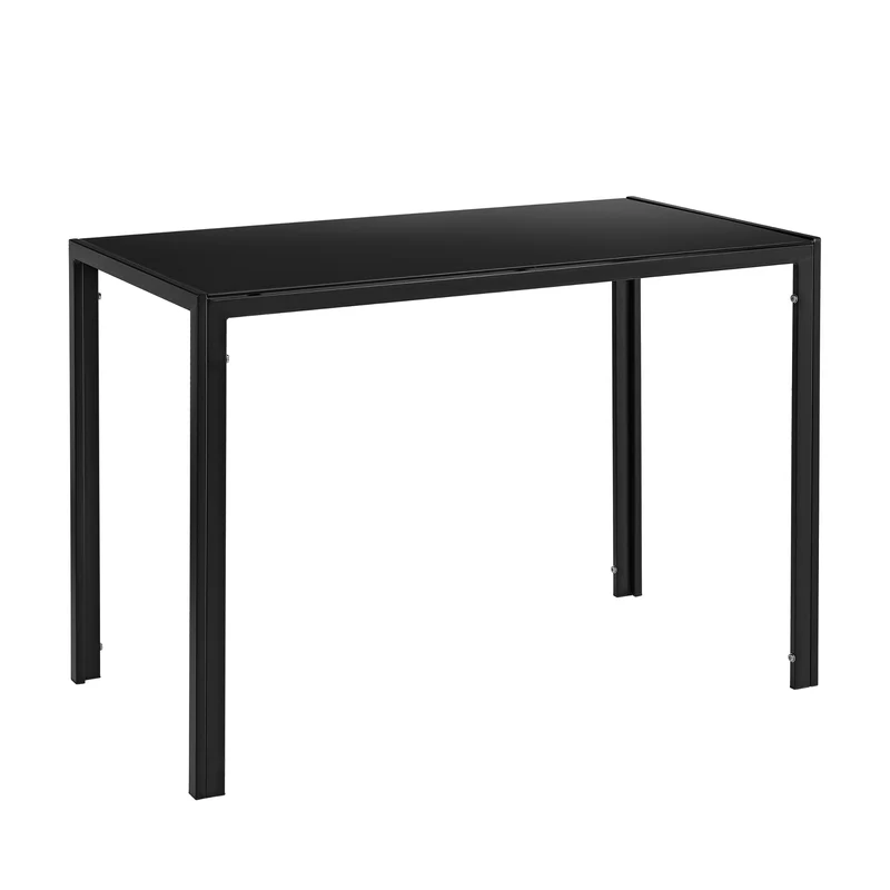 Ensemble de Table et 4 Chaises Table de Salle à Manger avec 4 Chaises Métal Bois Plastique Verre Noir 03_0001663