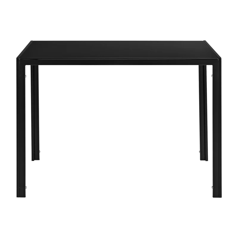 Ensemble de Table et 4 Chaises Table de Salle à Manger avec 4 Chaises Métal Bois Plastique Verre Noir 03_0001663
