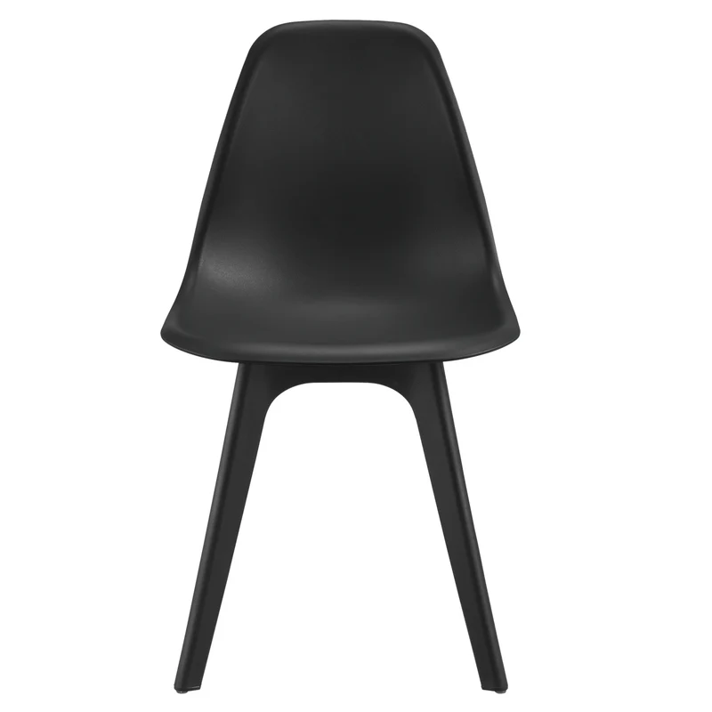 Ensemble de Table et 4 Chaises Table de Salle à Manger avec 4 Chaises Métal Bois Plastique Verre Noir 03_0001663
