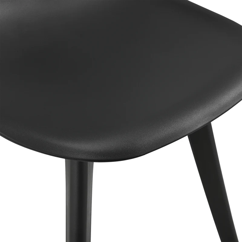 Set de 6 Chaises Design Chaise de Cuisine Chaise de Salle à Manger Plastique Noir 03_0003730