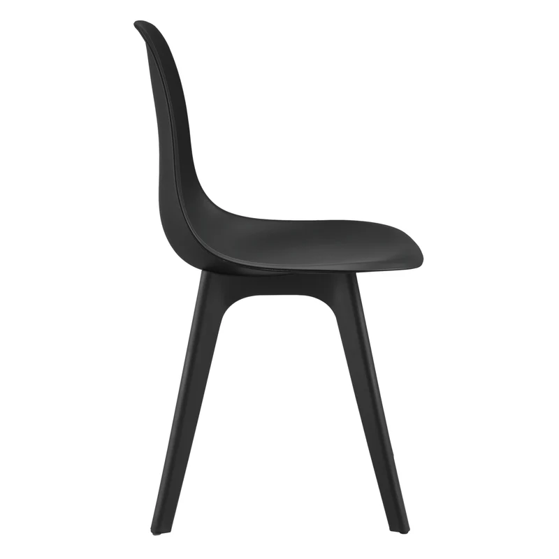 Set de 4 Chaises Design Chaise de Cuisine Chaise de Salle à Manger Plastique Noir 03_0003708