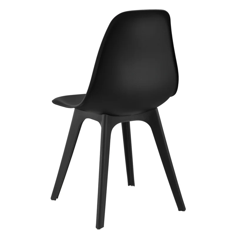 Set de 4 Chaises Design Chaise de Cuisine Chaise de Salle à Manger Plastique Noir 03_0003708