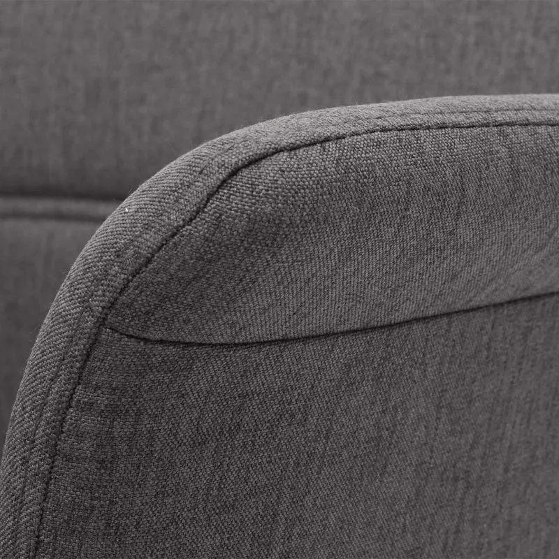 2x chaises de salle à manger cuisine avec accoudoir tissu et acier inoxydable gris-brun 04_0000403