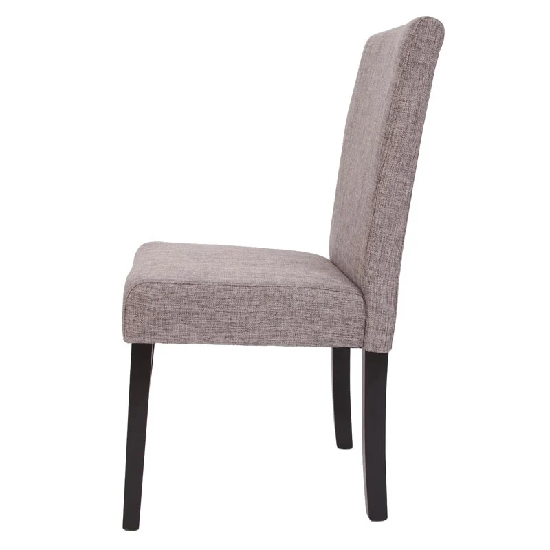 Lot de 4 chaises de salle à manger en tissu gris pieds foncés CDS04128